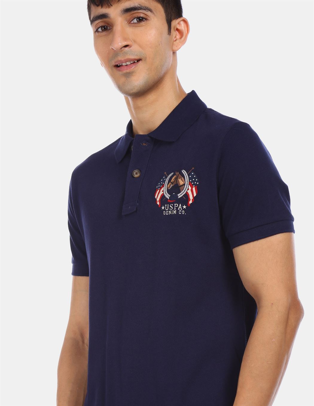 U.S.Polo Assn. Men Casual Wear Dark Blue T-Shirt